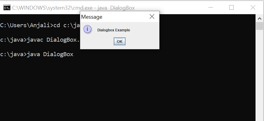 Java Dialogbox