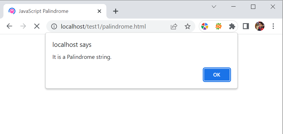 Javascript Palindrome