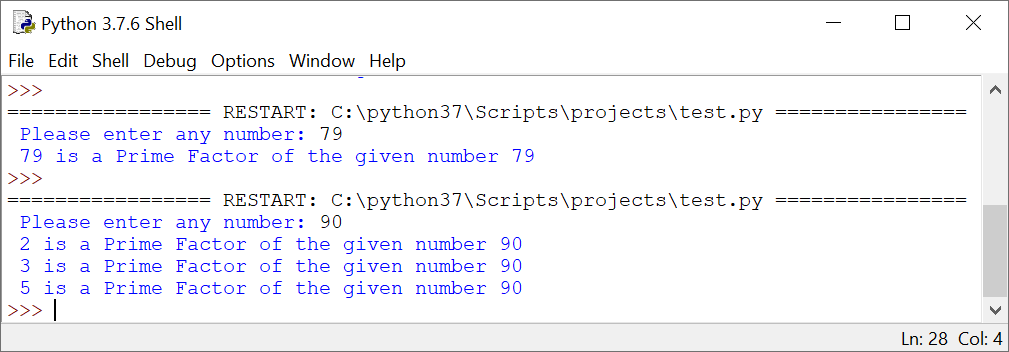Prime Factor Python Program