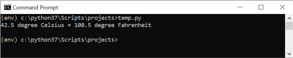 Python Celsius to Fahrenheit