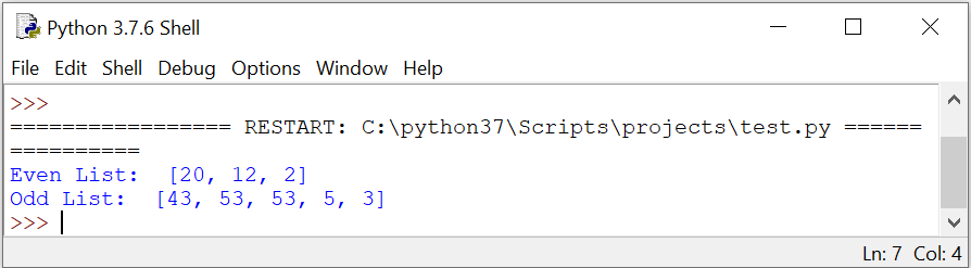 Python Odd Even Forloop