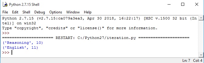 Python Dictionary Iteration