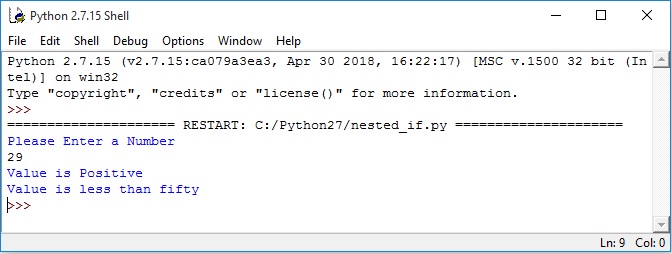 Python nested if statement