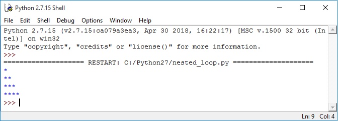 Python nested loop